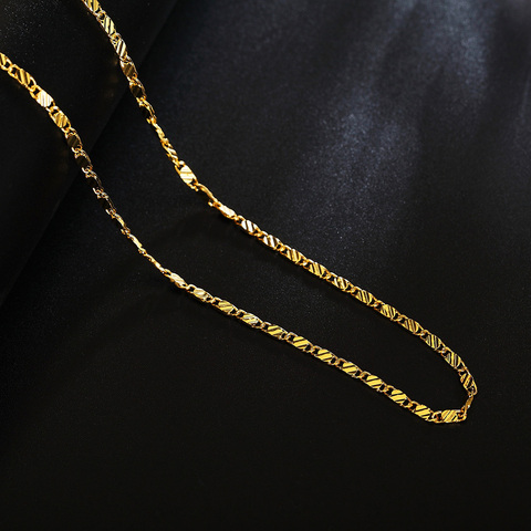 16-30inches wholesale Beautiful fashion Elegant Gold color chain pretty for MEN women Necklace Jewelry wedding party gift LN038 ► Photo 1/4