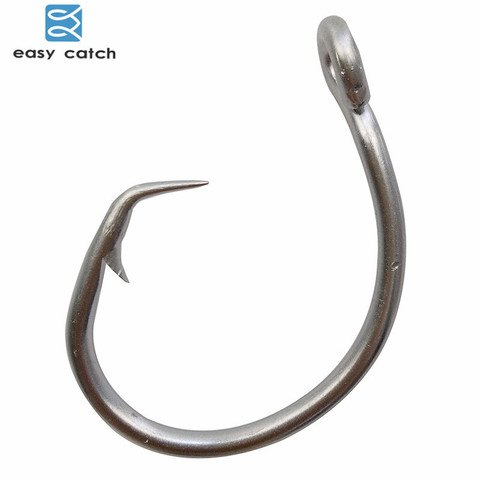 Easy Catch 50pcs 39960 Stainless Steel White Offset Tuna Circle Bait Fishing Hook Size 8/0 9/0 10/0 11/0 12/0 13/0 14/0 15/0 ► Photo 1/6