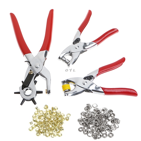 128Pcs/Set Leather Hole Punch Repair Tool Eyelets Grommets + Pliers Kit New ► Photo 1/5