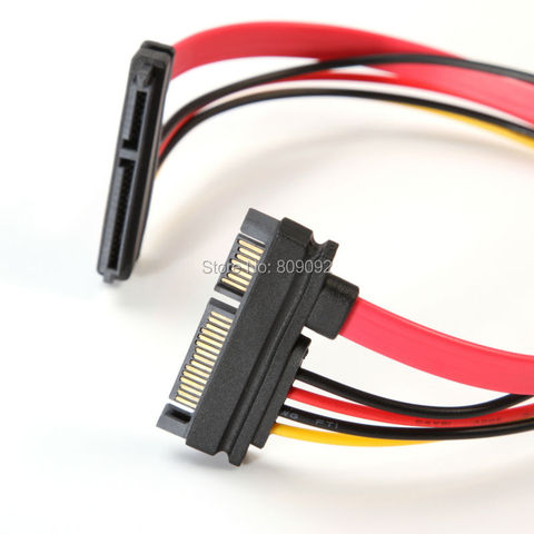 High quality 22 Pin Male to Female 7+15 Pin SATA Data HDD Power Combo Extend Extension Cable ► Photo 1/4