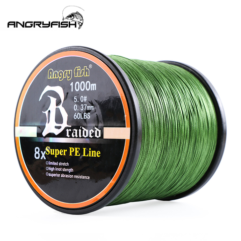 Angryfish Wholesale 1000Meters 8x Braided Fishing Line 8 Colors Super PE Line ► Photo 1/6