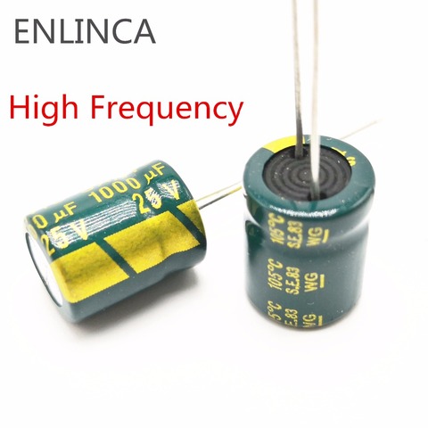 100-500pcs good quality 25V 1000UF Low ESR/Impedance high frequency aluminum electrolytic capacitor 20% size 8*16MM 1000UF25V ► Photo 1/1