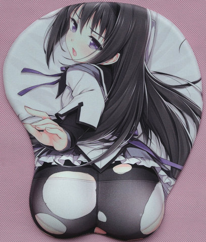 Free Shipping Silica gel / 3 d beauty/anime hip mouse pad Magic girl small circle Black long straight xiao mei flame ► Photo 1/1