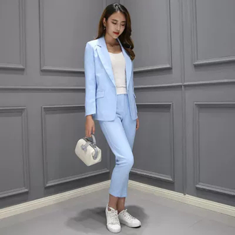 2 piece set women Suit female The new career suit female 2022 autumn long - sleeved small suit jacket trousers casual OL suit ► Photo 1/6