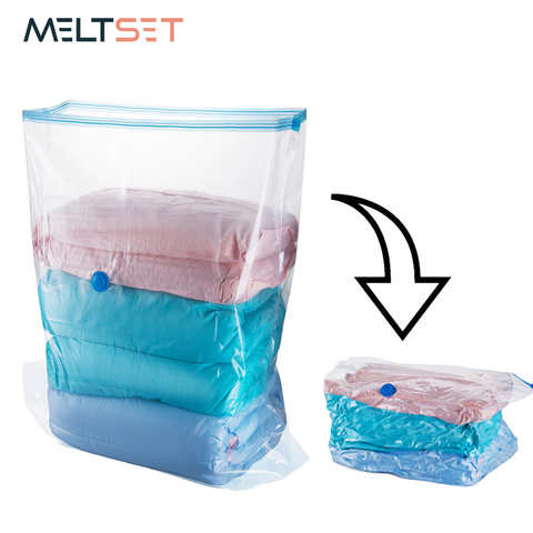 5 Pack Vacuum Storage Bags Travel Saving Package for Pillows Clothes  Bedding Foldable Seal Compressed Closet Home Organizer