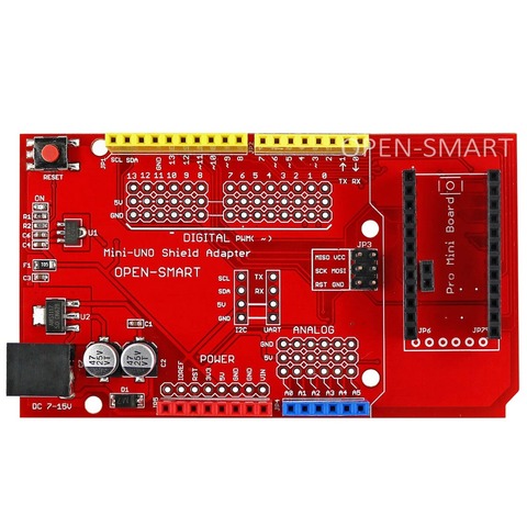 Pro Mini UNO Shield Adapter Board with Regulator / Fuse Adapter Board for Arduino Pro Mini to Connect with Module and Shield ► Photo 1/5