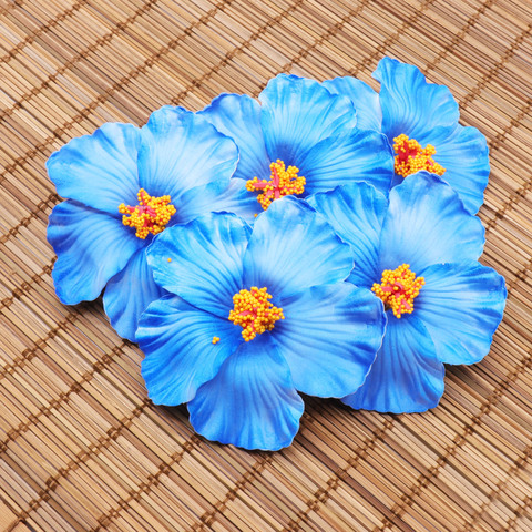 10PCS  Hawaii Party Hibiscus Flowers Summer Party DIY Decorations Artificial  Flowers Hula Girls Favor Hair Decoration Flower ► Photo 1/6