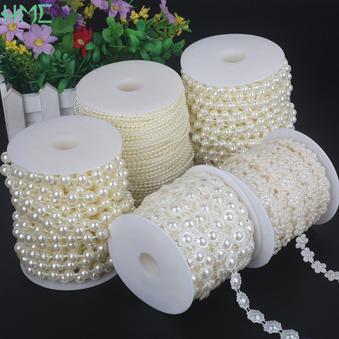 ABS Imitation Ivory Pearl Bead Chain Line Cord Thread Trim for DIY Wedding Party Decoration & Jewelry Findings Craft Accessories ► Photo 1/6