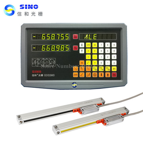 New Original Sino SDS2MS 2 axis digital readout DRO kit and 2 pieces SINO KA300 linear scale linear encoder ruler ► Photo 1/6