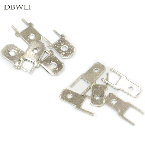 100pcs 6.3mm  4.8mm Inserts Plug male Terminal 250 PCB Solder lug thickness 0.8 two legs ,PCB welding sheet ► Photo 1/2