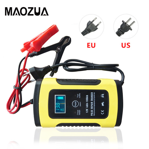 Maozua 12V 6A Intelligent Car Motorcycle Boat Battery Charger for Auto Moto Lead-Acid Smart Charging 6A AMP Digital LCD Display ► Photo 1/6