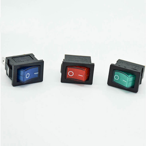 3pcs/lot 3 pin ON/OFF illuminated LED Rectangle Rocker Switch Car Dash Automotive 6A 250V/10A 125V KCD1 ► Photo 1/1
