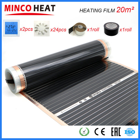 20M2 Infared Electric Floor Heater For Room + Clips Thermostat ► Photo 1/6