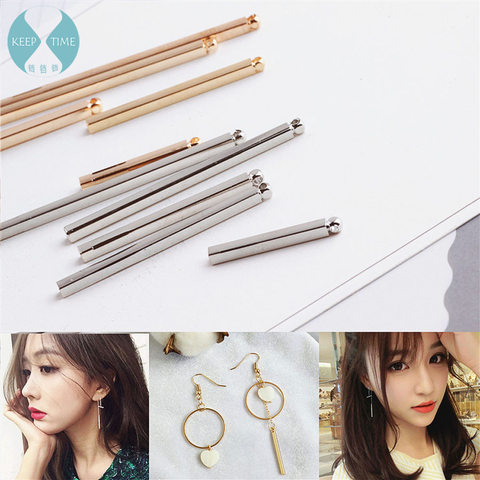 South Korea extremely simple ear hanging stick single pendant tassel DIY handmade earrings earrings ear ornaments accessories ► Photo 1/5