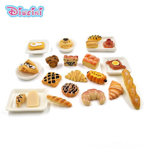10Pcs 1:6 Dollhouse Miniature Breads Pretend Play Toys Dollhouse Accessories