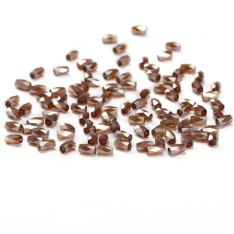 Brown AB 50pcs 2*4mm Austria Crystal 18 Cutting Faces Charm Beads Cylinder Crystal Beads Beadwork Glass Beads Acessories C2 ► Photo 1/2