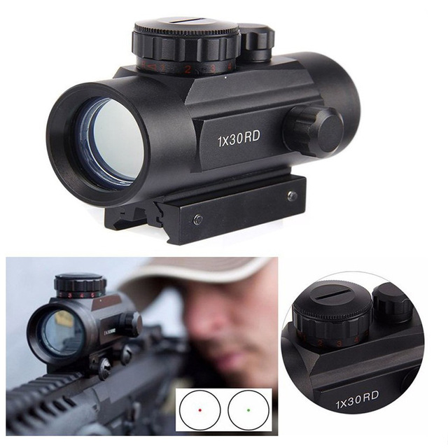 COMUNITE Tactical 1 x30 Red Green Dot Sight Scope Holograpic Mount 20/11mm Rail 