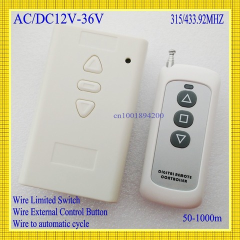 AC DC 12V 24V 36V Motor Remote Control Switch 2CH Motor Up Down Stop Forwards Receiver Wireless Switch ASK Learning Functional ► Photo 1/3