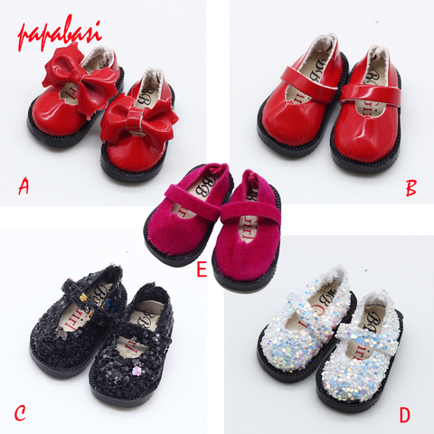 1 Pair bowknot PU & Cloth shoes for BJD blyth 1/6 1/8 doll shoes sandals size 3.2cm ► Photo 1/2