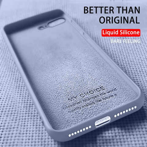 Original Silicone Liquid Phone Case For iPhone 6 6S 7 8 Plus 5 5S SE Soft Cover For iPhone X XR 11 Pro XS Max Girl Men i7 Case ► Photo 1/6