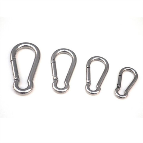 304 Stainless Steel Spring Carabiner Snap Hook Keychain Quick Link Lock Buckle M4-M7 ► Photo 1/3
