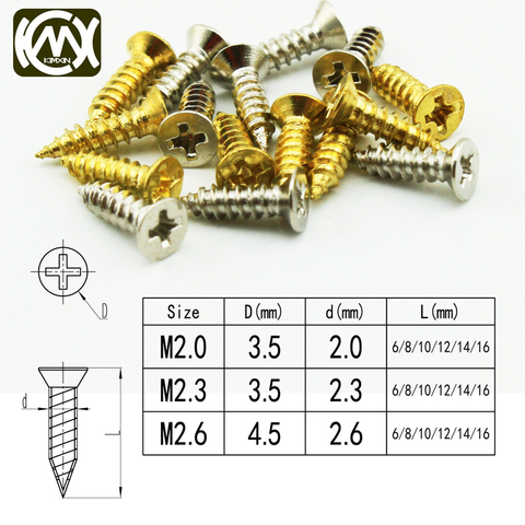 100pc/lot Long-term sale of wooden box hardware with self-tapping screws,Large quantity of Cong,Specification:M2*6/*8/*10/*12mm ► Photo 1/6