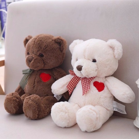 1pc 35/50cm Lovely Teddy Bear Plush Toys Stuffed Cute Bear with Heart Doll Girls Valentine's Gift Kids Baby Christmas Brinquedos ► Photo 1/6