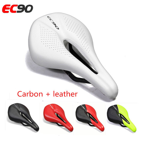 EC90 Carbon+Leather Bicycle Seat Saddle MTB Road Bike Saddles
