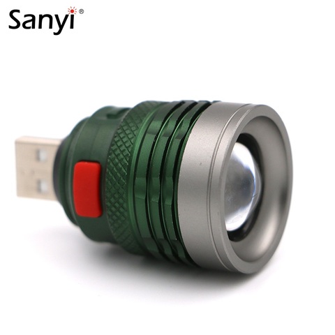 USB Handy Powerful LED Flashlight Portable Mini Zoomable 3 Modes Pocket Torch Lamp Lanterna Lighing For Hunting Camping ► Photo 1/6