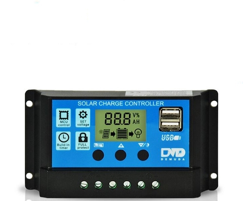 Smart Solar Charge Controller 12V 24V 10A 20A 30A Automatic Solar Battery Panel Controller Universal USB 5V Charging LCD Display ► Photo 1/5