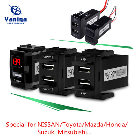 New 5 V 2.1A 2 USB Interface Socket Car Charger Adapter for NISSAN/Toyota/Mazda/Honda/Suzuki/Mitsubishi Power Inverter Converter ► Photo 1/6