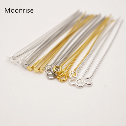 100PCS 2inches (50mm) Copper Flat Head Pins Open Eye Pins For Jewelry Making Basics Findings Accessories ► Photo 1/6