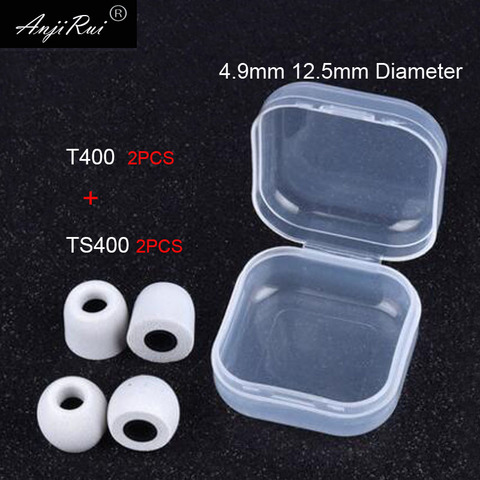 4 pcs/2 pairs ANJIRUI T400 M TS400 M 4.9mm Caliber Ear Pads/cap memory foam eartips for in-ear earphone tips sponge Ear cotton ► Photo 1/6