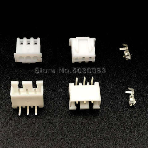 40Sets XH2.54 XH-3AW 3Pin 3p Wire Connector 2.54mm 90 degrees Curved Bending needle Terminal Kit/Housing/ Pin Header JST TJC ► Photo 1/1
