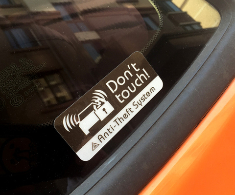 2PCS Motor Bike Warning DON'T TOUCH GPS Anti-theft System Car Window Stickers 5x2cm ► Photo 1/3