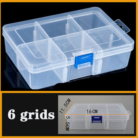 Multi Grids Plastic Detachable Storage Boxes Bins for Tools&Jewelry&Fishing Gear Screw Desk Organizer big 6 grids plastic box ► Photo 1/4