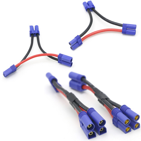 EC5 Parallel Battery Connector Cable Dual Extension Y Splitter 12AWG Silicone Wire 10CM Y / O Style for Rc Toys ► Photo 1/6