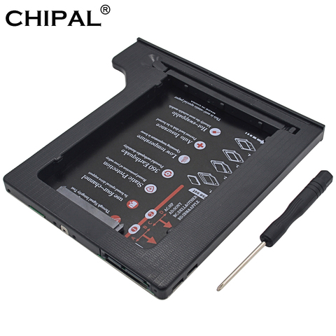 CHIPAL 4 Channels Universal Aluminum 2nd HDD Caddy 9.5mm SATA 3.0 Dual LED for 2.5