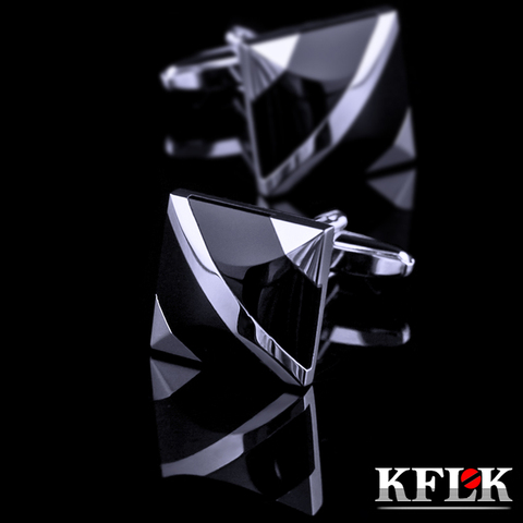 KFLK jewelry fashion shirt cufflinks for mens Brand cuff buttons cuff link Black gemelos High Quality abotoaduras guests ► Photo 1/6