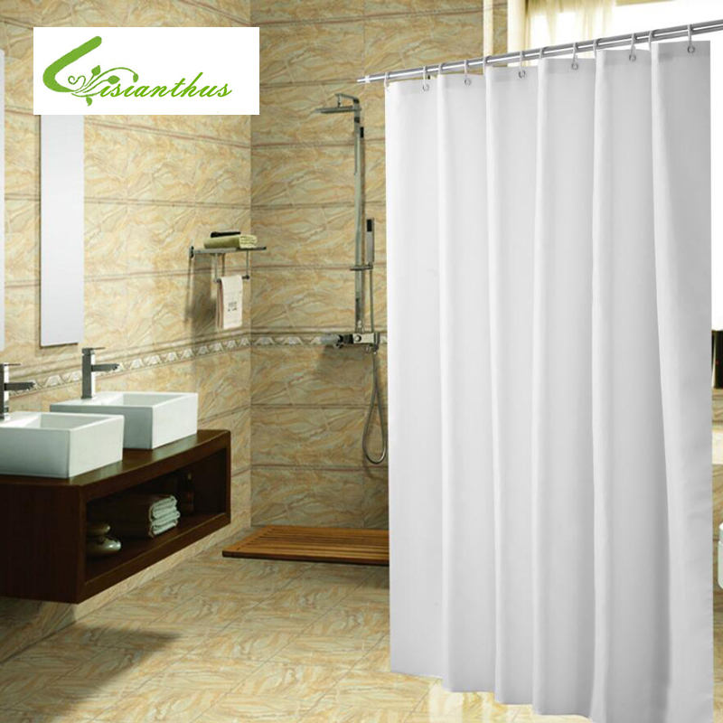 Polyester Fabric Shower Curtain, Solid Color Shower Curtains