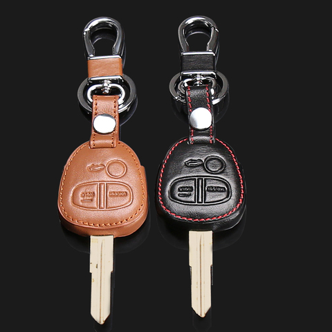 2017 High quality for MITSUBISHI OUTLANDER PAJERO Lancer EX / for Mitsubishi ASX leather car 3 buttons remote key chain key case ► Photo 1/6