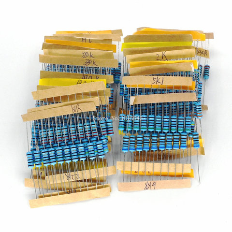 300pcs 1% 1W Metal Film Resistor Assorted Kit 30Values*10pcs=300pcs 10 Ohm ~1M Ohm 10R-1M ► Photo 1/5