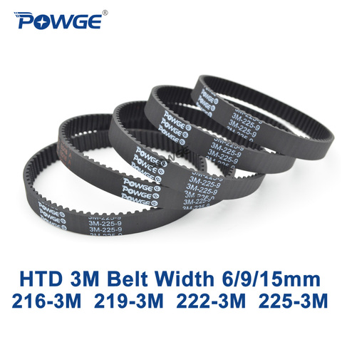 POWGE Arc HTD 3M Timing belt C= 216 219 222 225 width 6/9/15mm Teeth 72 73 74 75 HTD3M synchronous 216-3M 219-3M 222-3M 225-3M ► Photo 1/6