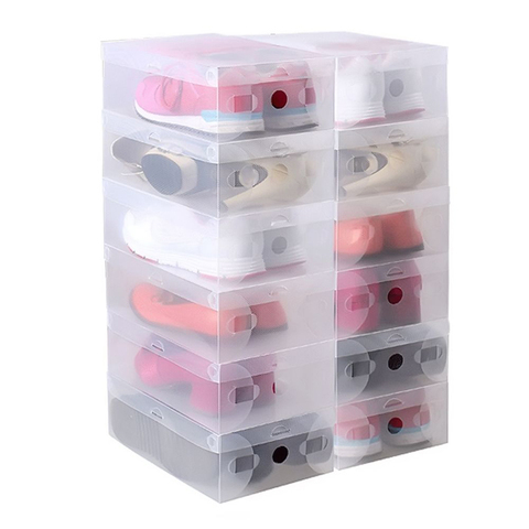 20pcs Shoe Storage Boxes Stackable Plastic Shoe Cabinet Closet