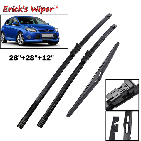 Erick's Wiper Front Rear Wiper Blades Set For Ford Focus 3 2011-2017 2016 Windshield Windscreen Front Rear Window 28
