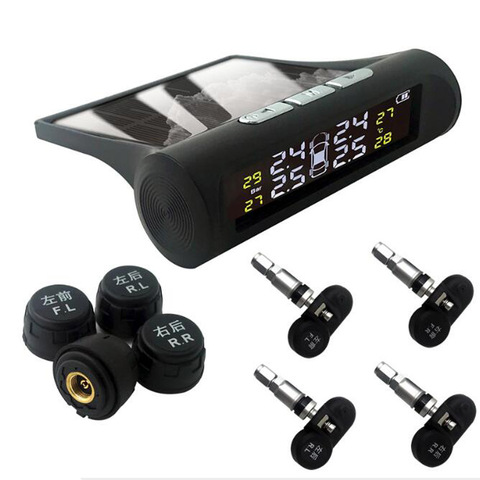 Smart Internal Car TPMS Tyre Pressure Monitoring System Solar Power Digital LCD Display Auto Security External ► Photo 1/5