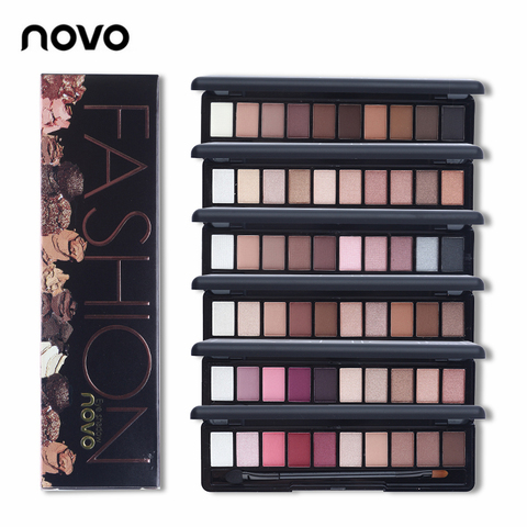 Natural Fashion Make Up Light 10 Colors Eye Shadow Shimmer Matte Eyeshadow Cosmetics Set With Brush Eye Makeup Palette By NOVO  ► Photo 1/6