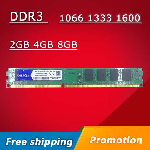 MLLSE RAM DDR3 2GB 4GB 8GB 1066mhz 1333mhz 1600MHZ PC3-8500U PC3-10600U PC3-12800U Desktop PC RAM Memory Memoria DIMM 2g 4g 8g ► Photo 1/6