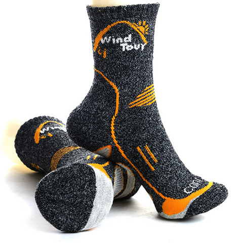 Hiking socks full fur sports mens socks coolmax quick dry towel climbing walking antibiosis thermal cycling running socks 2pairs ► Photo 1/6