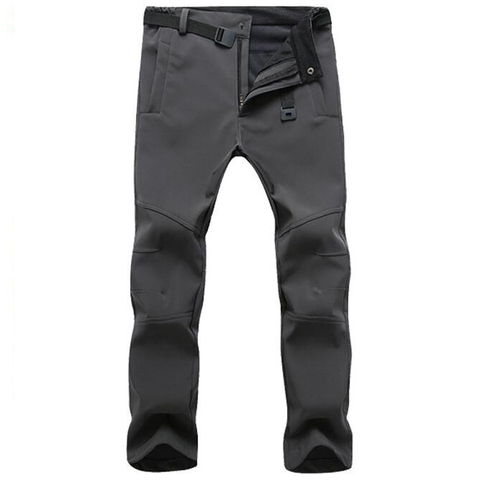Winter Pants Men Outwear Soft Shell Fleece Thermal Trousers Mens Casual Autumn Thick Stretch Waterproof Military Tactical Pants ► Photo 1/6
